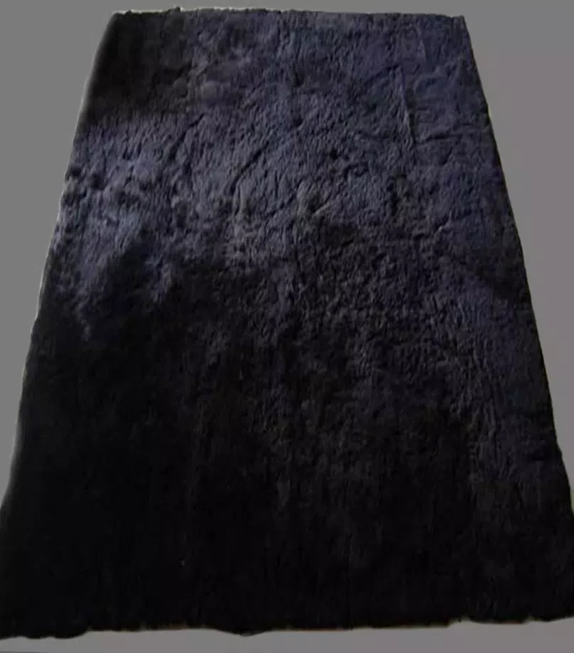 Luxury Baby Alpaca Black Fur Rug special for home decor