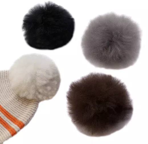Softness Alpaca Fur Pom Poms d14