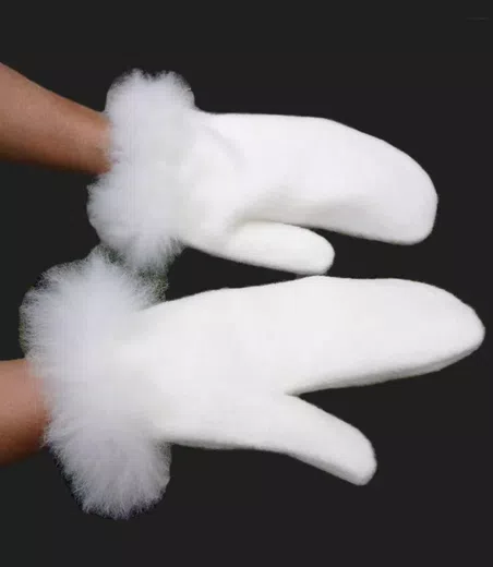 Image result for Baby Alpaca Fur Trim Mittens d07