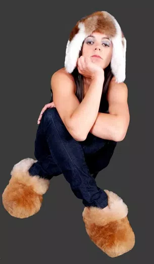 Softness Alpaca Fur Slippers d03