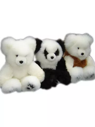 Cute Softness baby alpaca fur teddy bears d03