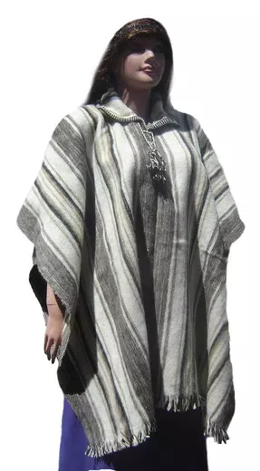Geunine Alpaca Wool Poncho d01