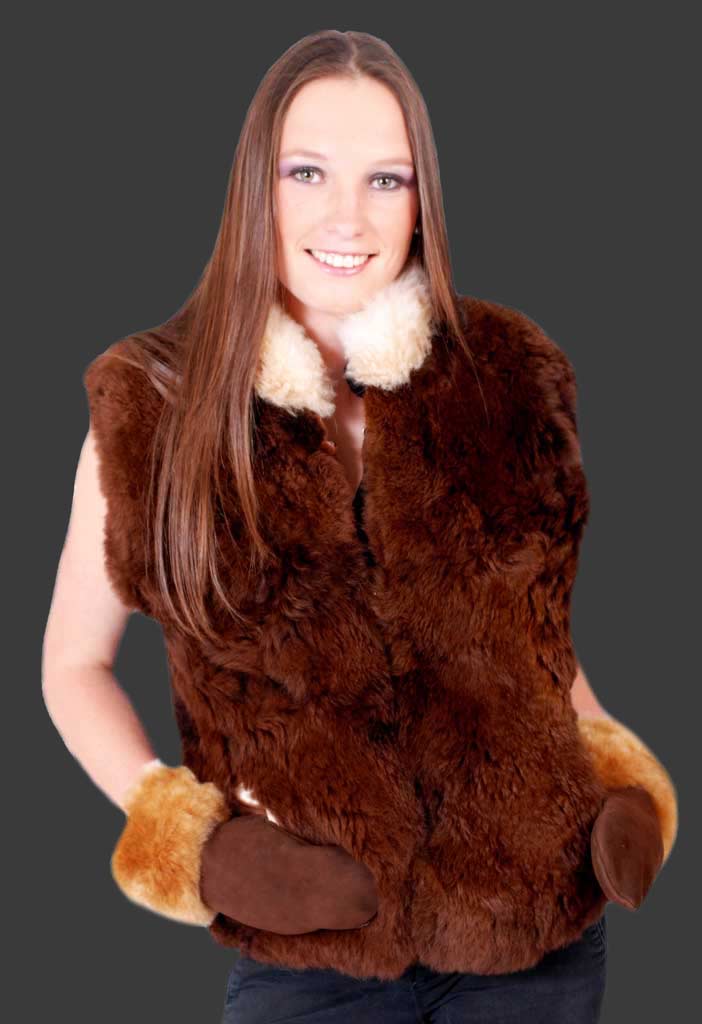 Fashion finest quality baby alpaca fur vest